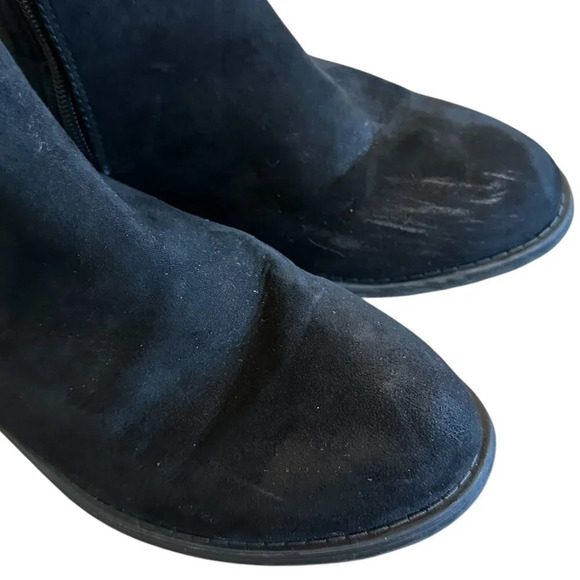 Stuart Weitzman 50/50 Shearling Black Dark Gray Boots Heart Suede Size 4 Girls - Picture 4 of 12